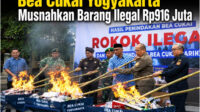 Bea Cukai Yogyakarta Membakar atau Barang Ilegal Rp916 Juta. foto istimewa