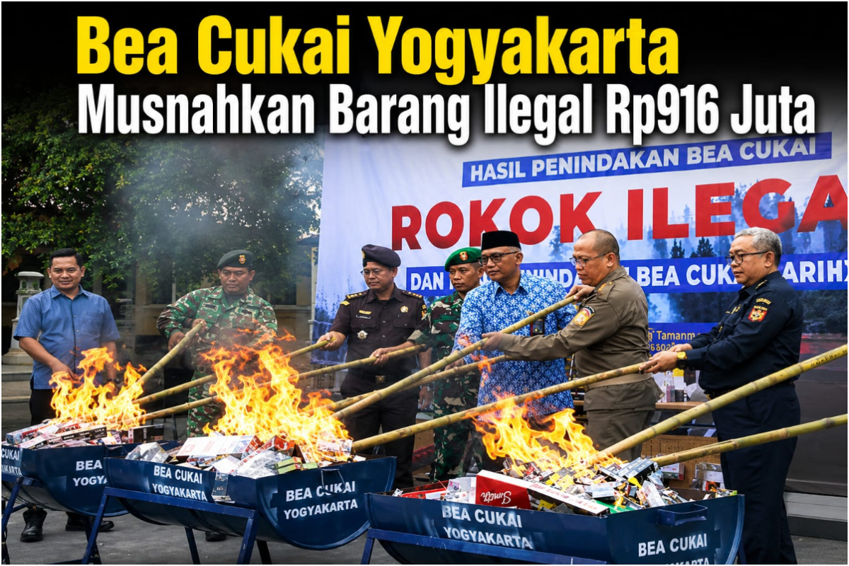 Bea Cukai Yogyakarta Membakar atau Barang Ilegal Rp916 Juta. foto istimewa