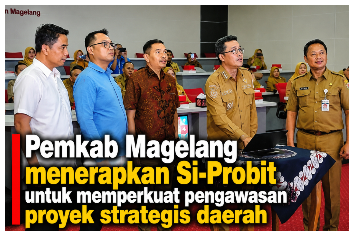 Bupati Grengseng Pamuji Ketua DPRD Sakir dan Inspektorat Kabupaten Magelang. foto Istimewa