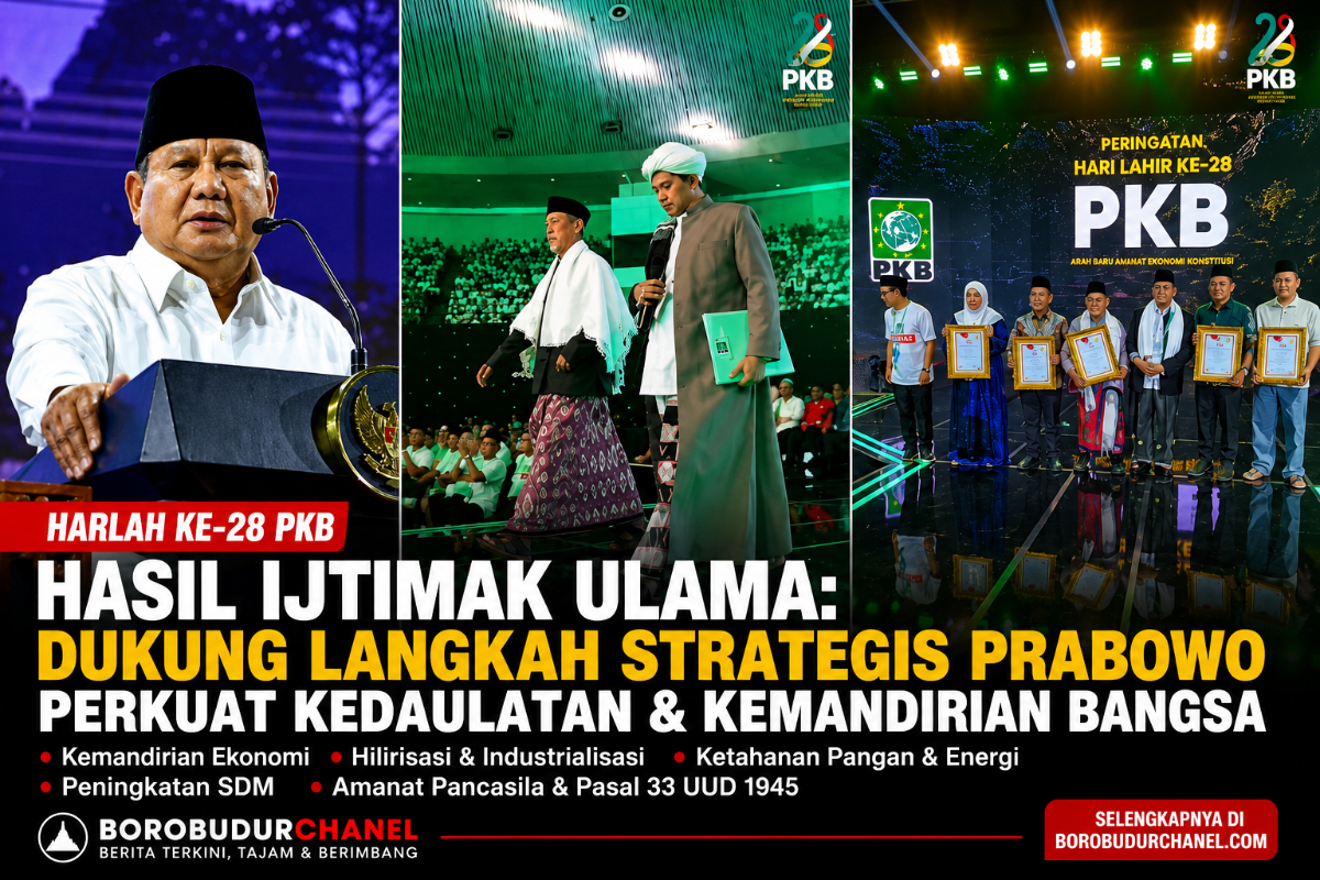 HAsil Ijtimak Ulama yang diserahkan ke Presiden Prabowo di Harlah PKB hari kamis 23 07 2026 di JCC Jakarta. fotoistimewacollage