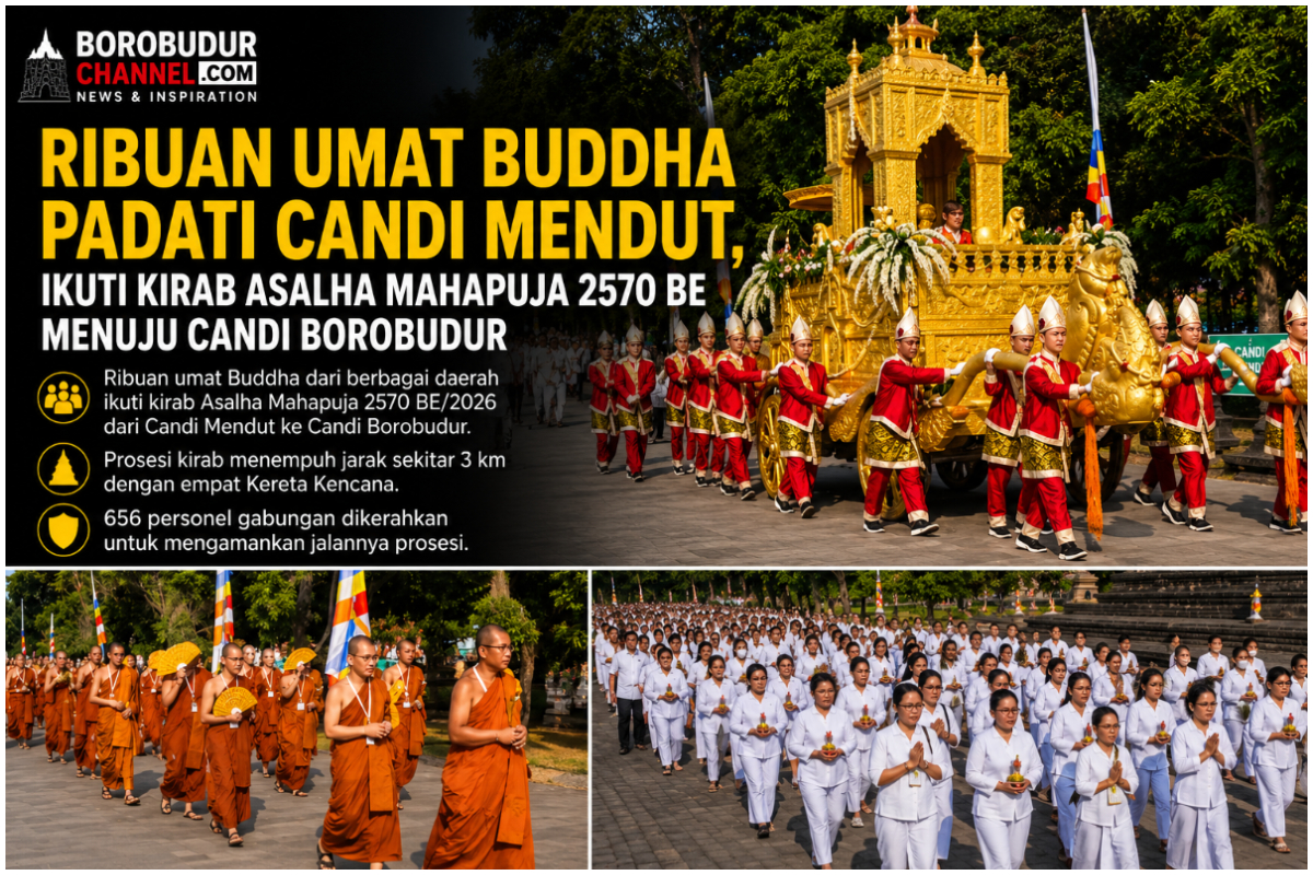 Kirab Asalha Mahapuja 2570 BE 2026 menuju Candi Borobudur minggu 26 07 2026. fotoistimewa