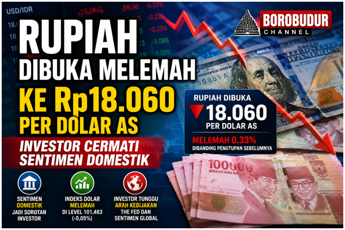 Nilai tukar rupiah dibuka melemah ke Rp18.060 per dolar AS pada perdagangan Selasa 28 7 2026. foto ilustrasi