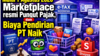 Pajak Marketplace Mulai Berlaku Pertanggal 1 Agustus 2026 Biaya PT Notaris Merek Ikut NaiK. ILUSTRASI