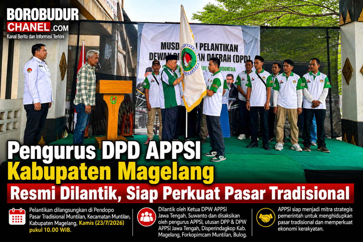 Pelantikan DPD APPSI Asosiasi Pedagang Pasar Seluruh Indonesia Kabupaten Magelang diPasar Muntilan Kabupaten Magelang. Fotoyd