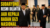 Pelantikan Sudaryono Seebagai Kepala Badan Gizi Nasional BGN Menggantikan Nanik S Deyang. fotoIstimewa 1