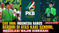Sambutan Ketua Umum PKB Muhaimin Iskandar Cak Imin di Harlah PKB kamis 23 07 2026 di JCC Jakarta. foto collageIstimewa
