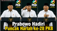 Sambutan Presiden Prabowo Subiyanto di Peringatan Harlah PKB ke 28 di JCC Senayan. fotodpppkbcollage
