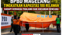 BPBD Kabupaten Magelang mengikuti simulasi bongkar pasang tenda pengungsian . foto istimewa