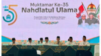 Ketua Umum PBNU KH. Yahya Cholil Staquf atau Gus Yahya saat menyampaikan Laporan Pertanggungjawaban LPJ kepengurusannya. Foto Ist