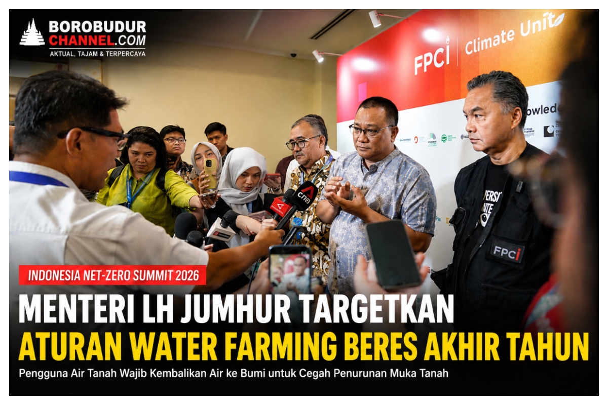 Menteri Lingkungan Hidup konferensi Pers dengan wartawanTargetkan Aturan Water Farming Rampung Akhir 2026. foto Istimewa