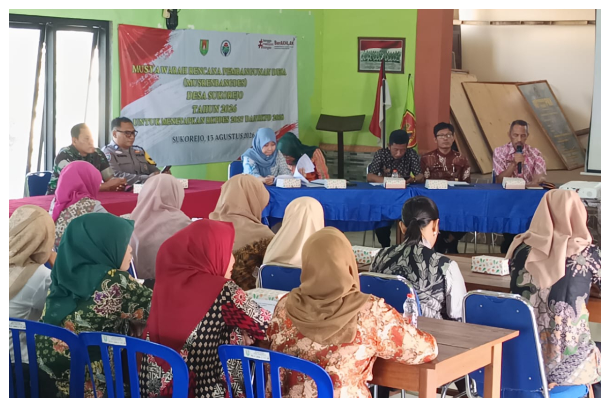Pemdes Sukorejo Kecamatan Mertoyudan Kabupaten Magelang menggelar Musyawarah Perencanaan Pembangunan Desa Musrenbangdes. Foto Istimewa