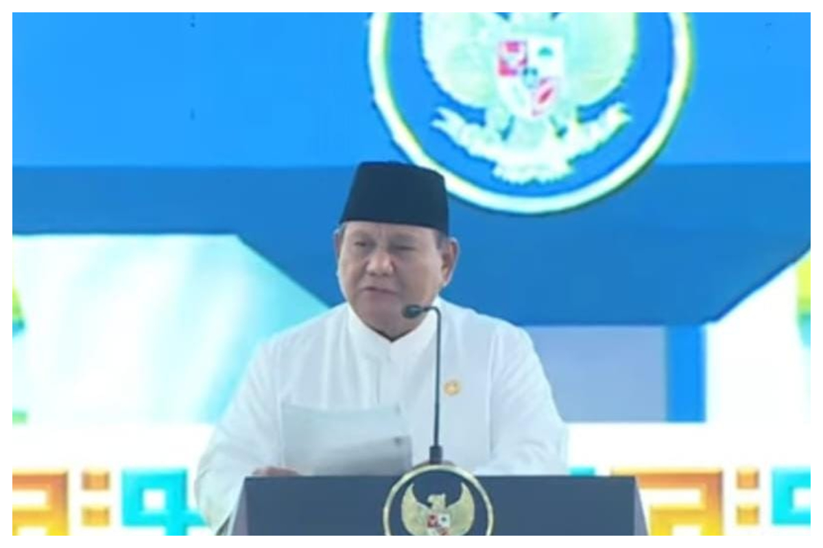 Prabowo secara resmi membuka Muktamar ke 35 NU Di Ponpes Tambak Beras Jombang kamis 27 08 2026 . Doc. Live Youtube
