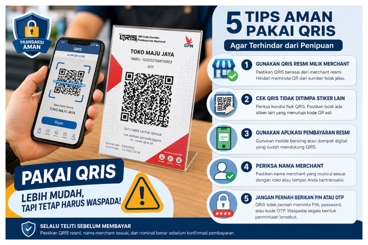 Transaksi Keuangan Menggunakan Kode QRIS. foto ilustrasi