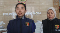 Kasat PPA PPO Polres Magelang Kota AKP Riana Adhyaksari kiri saat memberikan keterangan terkait kasus pencurian yang melibatkan anak